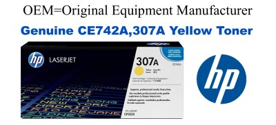 CE742A,307A Genuine Yellow HP Toner