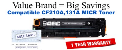 CF210A,131A MICR Compatible Value Brand toner