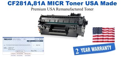 CF281A,81A MICR USA Made Remanufactured toner