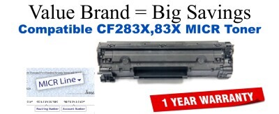 CF283X,83X MICR Compatible Value Brand toner
