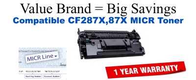 CF287X,87X MICR Compatible Value Brand toner