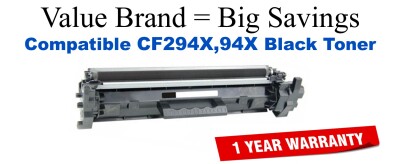 CF294X,94X High Yield Black Compatible Value Brand toner