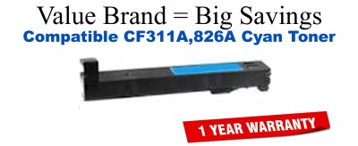 CF311A,826A Cyan Compatible Value Brand toner