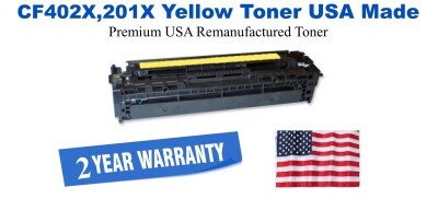 CF402X,201X High Yield Yellow Premium USA Remanufactured Brand Toner