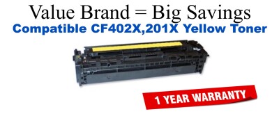 CF402X,201X High Yield Yellow Compatible Value Brand toner