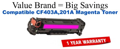 CF403A,201A High Yield Magenta Compatible Value Brand toner