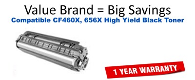 CF460X, 656X High Yield Black Compatible Value Brand Toner