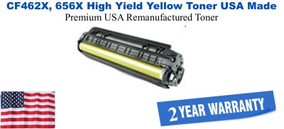 CF462X, 656X High Yield Yellow Premium USA Remanufactured Brand Toner