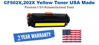 CF502X,202X High Yield Yellow Premium USA Remanufactured Brand Toner