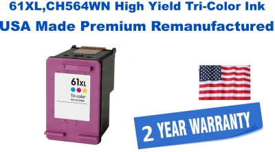 61XL,CH564WN High Yield Tri-Color Premium USA Made Remanufactured ink