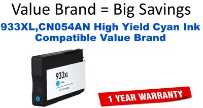 933XL,CN054AN High Yield Cyan Compatible Value Brand ink