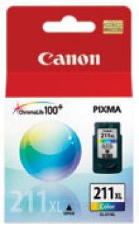 Genuine Canon CL-211XL High Yield Tri-Color Ink Cartridge (2975B001)