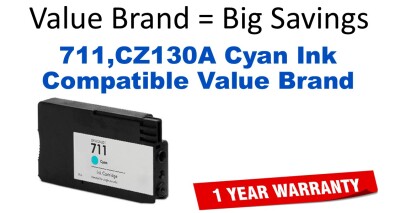 711,CZ130A Cyan Compatible Value Brand ink