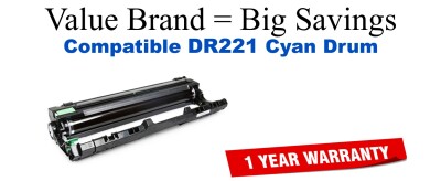 DR221C Cyan Compatible Value Brand Drum