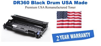 DR360 Black Premium USA Made Remanufactured Brother Drum