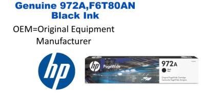 972A,F6T80AN Genuine HP Black Ink
