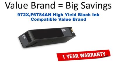 972X,F6T84AN High Yield Black Compatible Value Brand ink