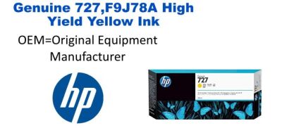 727,F9J78A Genuine HP High Yield Yellow Ink