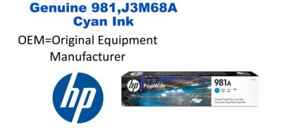 981,J3M68A Genuine HP Cyan Ink