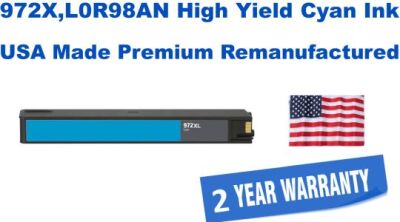 972X,L0R98AN High Yield Cyan Premium USA Made Remanufactured ink