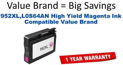 952XL,L0S64AN High Yield Magenta Compatible Value Brand ink