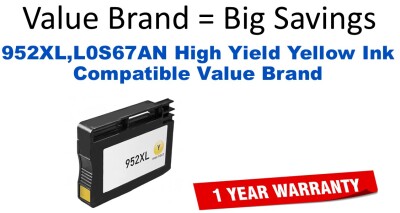 952XL,L0S67AN High Yield Yellow Compatible Value Brand ink