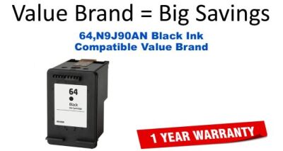 64,N9J90AN Black Compatible Value Brand ink
