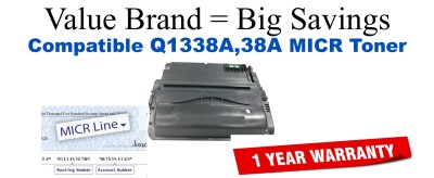 Q1338A,38A MICR Compatible Value Brand toner