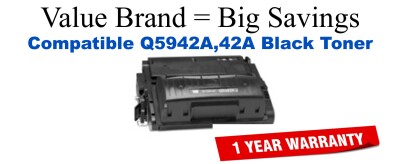 Q5942A,42A Black Compatible Value Brand toner
