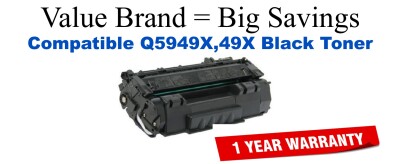 Q5949X,49X High Yield Black Compatible Value Brand toner