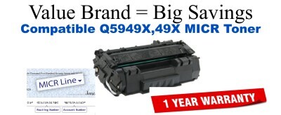 Q5949X,49X MICR Compatible Value Brand toner
