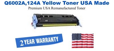 Q6002A,124A Yellow Premium USA Remanufactured Brand Toner