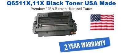 Q6511X,11X High Yield Black Premium USA Remanufactured Brand Toner