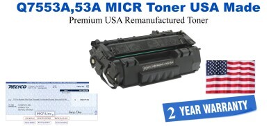 Q7553A,53A MICR USA Made Remanufactured toner