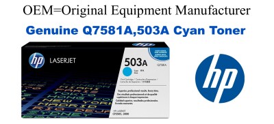 Q7581A,503A Genuine Cyan HP Toner