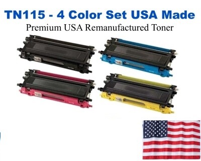 TN115 Color Set USA Made Remanufactured Brother toner TN115BK,TN115C,TN115M,TN115Y