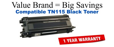 TN115BK Black Compatible Value Brand toner