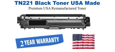 TN221BK Black Premium USA Remanufactured Brand Toner