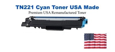 TN221C Cyan Premium USA Remanufactured Brand Toner