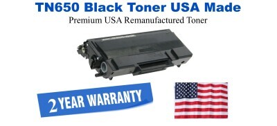 TN650 Black Premium USA Remanufactured Brand Toner