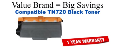 TN720 Black Compatible Value Brand Brother toner