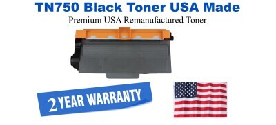 TN750 Black Premium USA Remanufactured Brand Toner