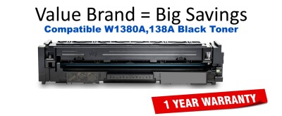 W1380A, 138A Black Compatible Value Brand Toner