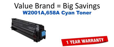 W2001A,658A Cyan Compatible Value Brand Toner