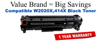 W2020X,414X High Yield Black Compatible Value Brand toner without Toner Level Indicator