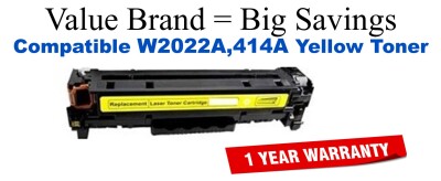 W2022A,414A Yellow Compatible Value Brand toner without Toner Level Indicator