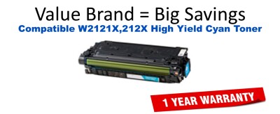 W2121X,212X High Yield Cyan Compatible Value Brand Toner