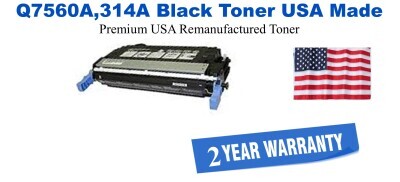 q7560a,314A Black Premium USA Made Remanufactured HP toner