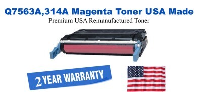 q7563a,314A Magenta Premium USA Made Remanufactured HP toner