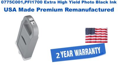 0775C001,PFI1700 Extra High Yield Photo Black Premium USA Made Remanufactured  ink